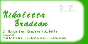 nikoletta bradean business card